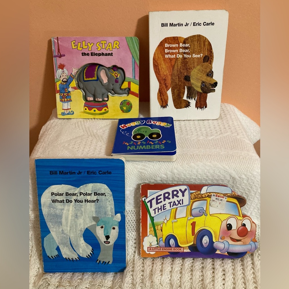 Lot of 5 “Vintage” Board Books for Children Ages 1–5.  Used.📚📖📚📖